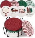 OIAHOMY 8 Pcs Coasters with Holder for Beer, Coffee -Christmas Mixed Color by MasterofSpaceOptimization
