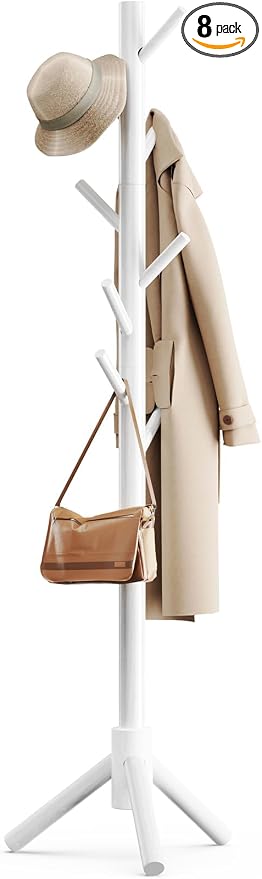 Pipishell Sturdy Wooden Coat Stand, 3 Adjustable Sizes Coat Tree by Pipishell