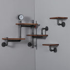Industrial Rustic Pipe Shelving Floating Shelves Wall Mounted, 5 Laye Modern - Image 7