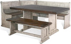 Pemberly Row 3-Piece Traditional Solid Wood Breakfast Nook Set by PEMBERLYROW