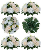 Flower Balls Wedding Flower Centerpieces: 6 Pcs Fake Roses with Base Table by Blosmon