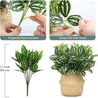 CATTREE Artificial Shrubs, Plastic Plants Speckle Grass Fake Green Bushes Greenery Leaves Wedding Indoor Outdoor Home Garden Verandah Office Table Centerpieces Arrangements Decoration 4 pcs - Image 5