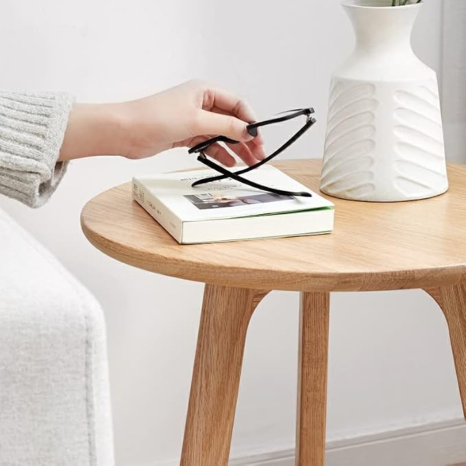 Raico Round Side Table 100% Solid Wood Occasional Table Minimal Scandinavian - Image 3