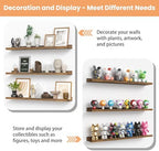 upsimples Floating Shelves for Wall Decor and Storage, Brown, 6Pcs 47.3'' - Image 6