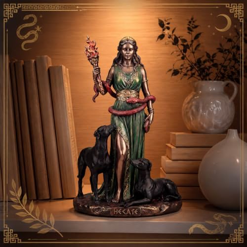 RattanView Hecate Statue, Greek Goddess with Hounds, Resin Statue - Image 5