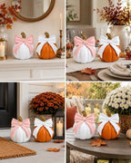 Oversized Bow Pumpkin for Indoor/Outdoor Fall Decorations Autumn Home Decor - Image 2