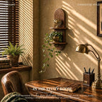 Plant Wall Shelf for Rustic Home Decor: Hanging Plant Shelf for Plant,Brown - Image 4