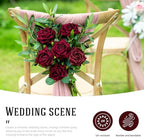 Ttranewsoo 36PCS Bulk Burgundy Artificial Flowers, Black Red Fake Roses with Stems for Fall Wedding Centerpieces, Autumn Events, Thanksgiving & Table Decor, 16.5 Inch - Image 6