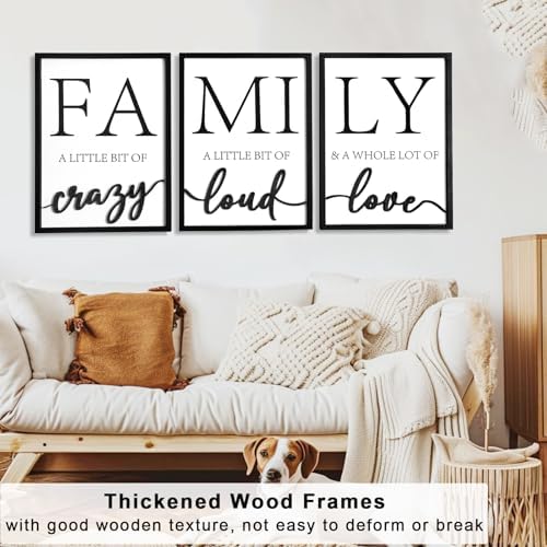 3D Wood Family Wall Decor, 36" x 16" Framed Family Sign Wall Art, 3D Pictures for Living Room (Ready to Hang, 12x16 inches, Set of 3, Framed) - Image 4