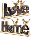 Love Sign Decor,Gold Room Decor Aesthetic, Knick Knack Shelf,Bird Decor, Boho Bookshelf,Abstract Statue,for Living Room,Bedroom, Contemporary Tv Stand Set of 2 (2, Gold Black) by PlivBloom