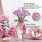 Pink Crystal Glass Rose Figurine Flower Home Table Centerpiece Decor - Image 4