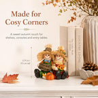 Hodao Thanksgiving Decorations Indoor Fall Scarecrow Couple Resin Figurine - Image 4