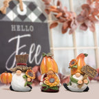 Hodao Thanksgiving Decorations Indoor - Resin Fall Gnome Figurines with Pumpkin and Sunflower, Harvest Autumn Table Decor, for Family and Friends, Holiday Thanksgiving Centerpiece - Image 5