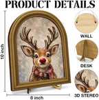 Christmas Decor Vintage Cute Rudolph Reindeer Wall Art Sign Table Decor - Image 2