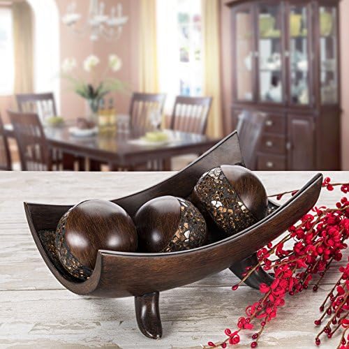 Creative Scents Schonwerk Brown Decorative Bowl for Home Decor - Dining Room Centerpiece - Coffee Table Decor for Living Room - 10" Resin Bowl - House Decor Decorations or Key Bowl for Entryway - Image 2