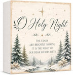 Christmas O Holy Night Sign Decorations Wood Box Sign by GUDIO