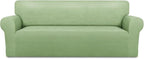 PureFit Stretch Oversized Couch Covers Fleece Sofa Slipcovers Sage Green | by PureFit