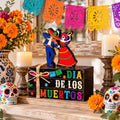 Geelin 4 Pcs Dia De Los Muertos Table Decoration Wooden Book Stack Signs by Geelin