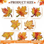 5 Pcs Fall Maple Leaf Block Signs, Wooden Thanksgiving Table Decor - Image 2