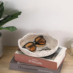 Hipiwe Small Woven Rattan Basket Tray 7.3" Decorative Key Bowl for Entryway - Image 4