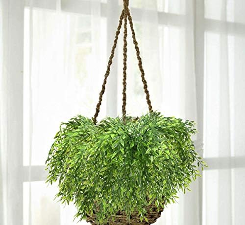 Artificial Weeping Willow, Plastic Plants Greenery Leaves Fake Hanging Vine Faux Ivy Garland UV Resistant for Home Indoor Outdoor Garden Door Wall Baskets Wedding Party Table Decor Decoration - 8 Pcs - Image 2