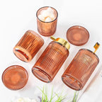 4pcs Brown Glass Bathroom Accessories Set - Image 6