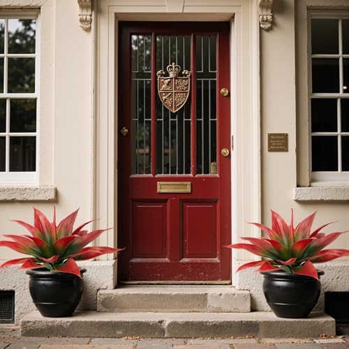 Artificial Agave Faux Agave Fake Greenery 18In Outdoor Artificial Plant Fake Plant for Indoor Home Decoration Plastic Plant Outdoor Decoration Front Porch Decor Simulation Plants 2Pack（Red） - Image 3