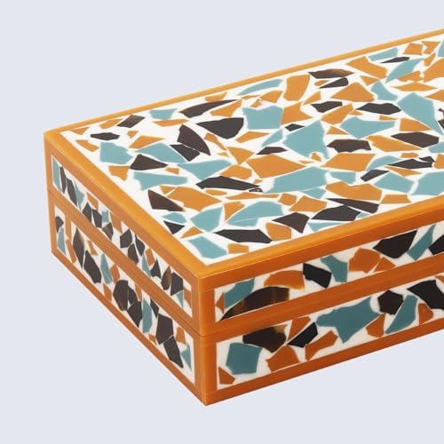 Handicrafts Home Decorative Storage Box 10x6 – Remote Organizer Box with Lid, Modern Decorative Keepsake Box, Boho Shelf Décor, Memory Box for Photos or Letters, Decorative Box for Table Décor - Image 5