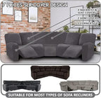 LightInTheBox 7-Piece Velvet Stretch Reclining Couch Covers 5 Seats Corner Sofa - Image 6