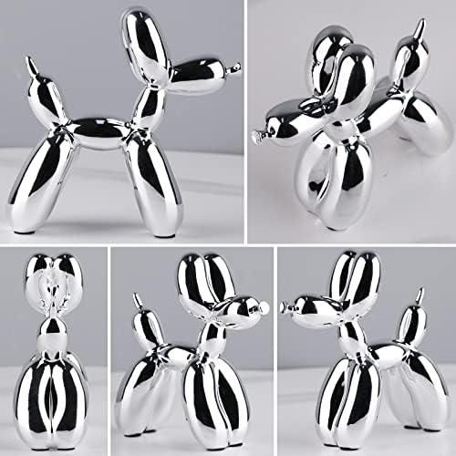Silver Balloon Dog - Animal & Modern Sculpture Decor for Bedroom, Office & Preppy Room - Image 4