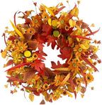 Pinkpum 22" Fall Wreath Front Door Artificial Daisy Wall Decor Autumn by Pinkpum