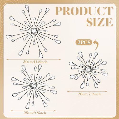 Hicarer 4 Pcs Starburst Wall Decor, Bling Metal Wall Art, Black - Image 3
