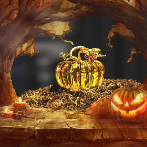 2.5'' Hand Blown Glass Pumpkin Figurines Harvest Fall Thanksgiving Decor - Image 6