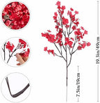 SITUMEIZI 6Pcs Red Artificial Baby's Breath Flowers 19.3 Inch Silk Gypsophila Bundles Real Touch Fake Flowers for Wedding, Home Decor, Fall Centerpieces DIY Floral Arrangement - Image 5