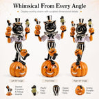 Vintage Halloween Black Cat Pumpkin Figurine, Circus Table Decor - Image 4