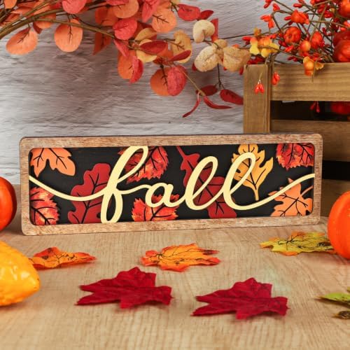 Vintage Fall Leaves Decorations for Office Home Table Mantel Shelf Desk - Image 3