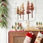 ESTART Metal Autumn Pine Tree Wall Art, Metal Tree Wall Decor - Image 4