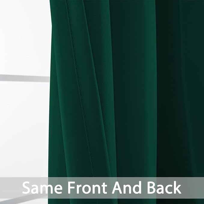 Yakamok Dark Green Room Darkening Window Curtains 52x36 Inch - Image 3