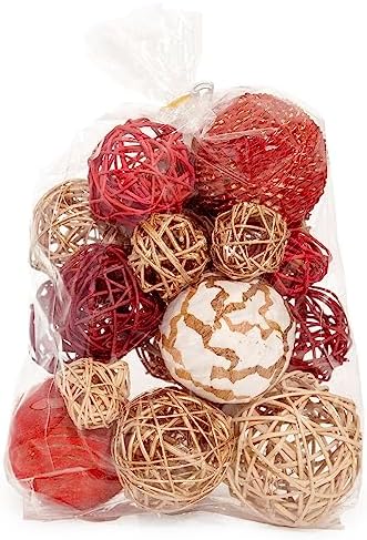 ANDALUCA Decorative Balls Orbs Bag (Red Gold) - Image 2