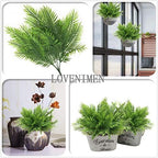 Artificial Ferns Plants, Fake Plastic Fern Leaves Shrubs Faux Plant Bushes for Outdoor Indoor Greenery Grass Home Garden Decor UV Resistant Table Arrangements DIY Decoration Planting Filler - 4 Pack - Image 4