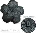 Metal Flower Wall Art Decor, 9" Black Rustic Modern Floral Sculpture - Image 5