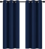 Yakamok Room Darkening Curtains 42x72 inch Length Navy Blue-Living Room | 2 by Yakamok