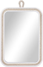 Nautical Rope Mirror Rectangle Wooden 22''Lx16''W White Decorative Mirror - Image 8