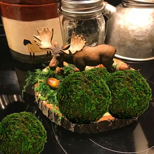 BYHER Natural Green Moss Decorative Ball,Handmade (3.5"-Set of 6) - Image 6