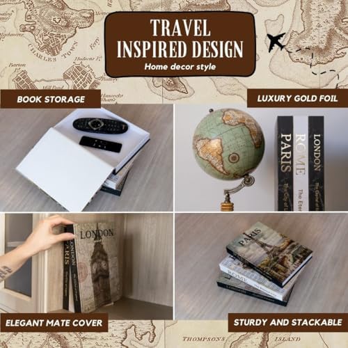 Decorative Books for Home Decor, Beautiful Set of 3. Decorative Boxes, not pages inside. Libros Decorativos para Mesa de Centro, Coffee Table Books. Decorative Boxes for Bookshelf - Image 4