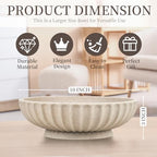 Deobath Large Decorative Bowl - Fruit Bowl for Kitchen Counter - Modern Decorative Bowl for Home Decor,Key Bowl for Entryway Table - Artificial Stone Beige - Image 4