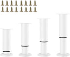 4PCS Adjustable 4.7-7.08 Inch Metal Furniture Legs White Furniture Replacement by SWTOOL