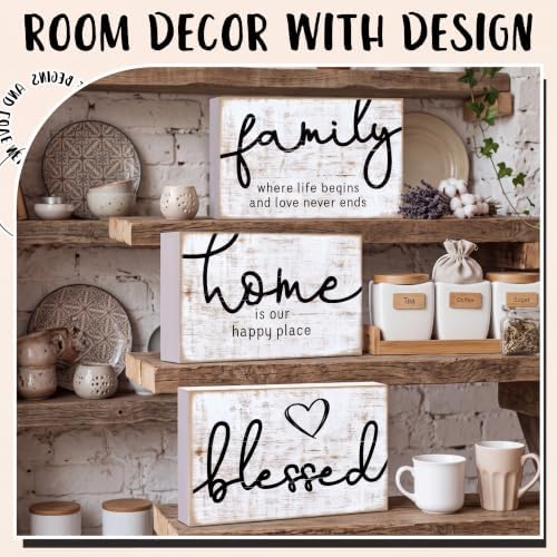 Jetec Mini Wooden Sign Farmhouse Shelf,Retro Color,4.25 x 2.76 x 0.59 in - Image 5