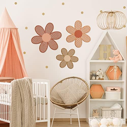 Maitys 3 Pcs Boho Daisy Flower Wall Decor Nursery Art, Fresh Color - Image 4
