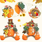Lovinland 2 Pack Stuffed Animal Turkey Doll Thanksgiving Table Decoration - Image 3